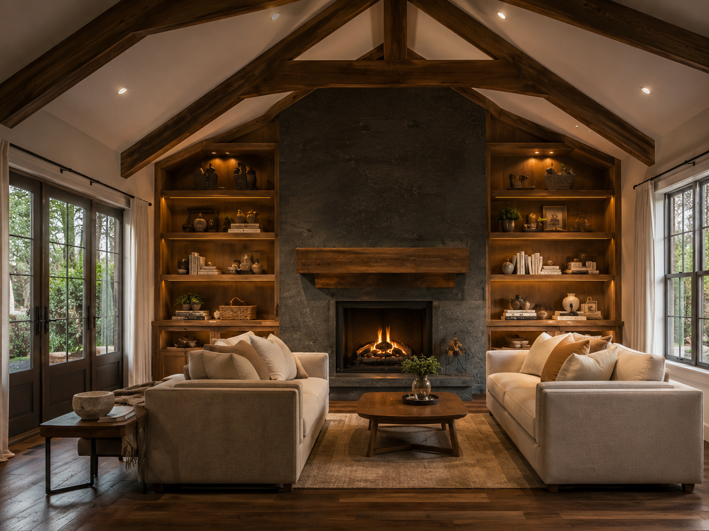 Finished custom living room interior